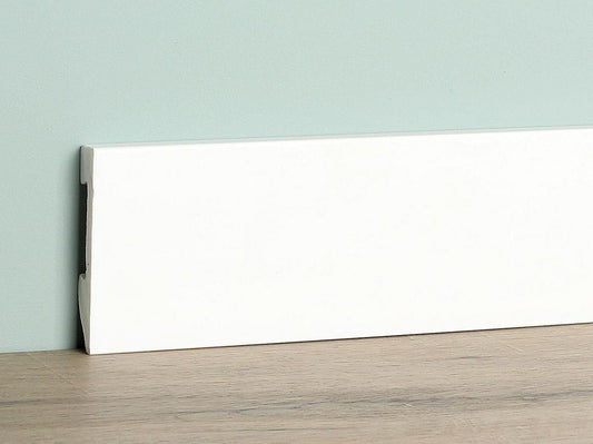 Watervaste Plint Recht Wit 15x80mm - BRANDFLOORS